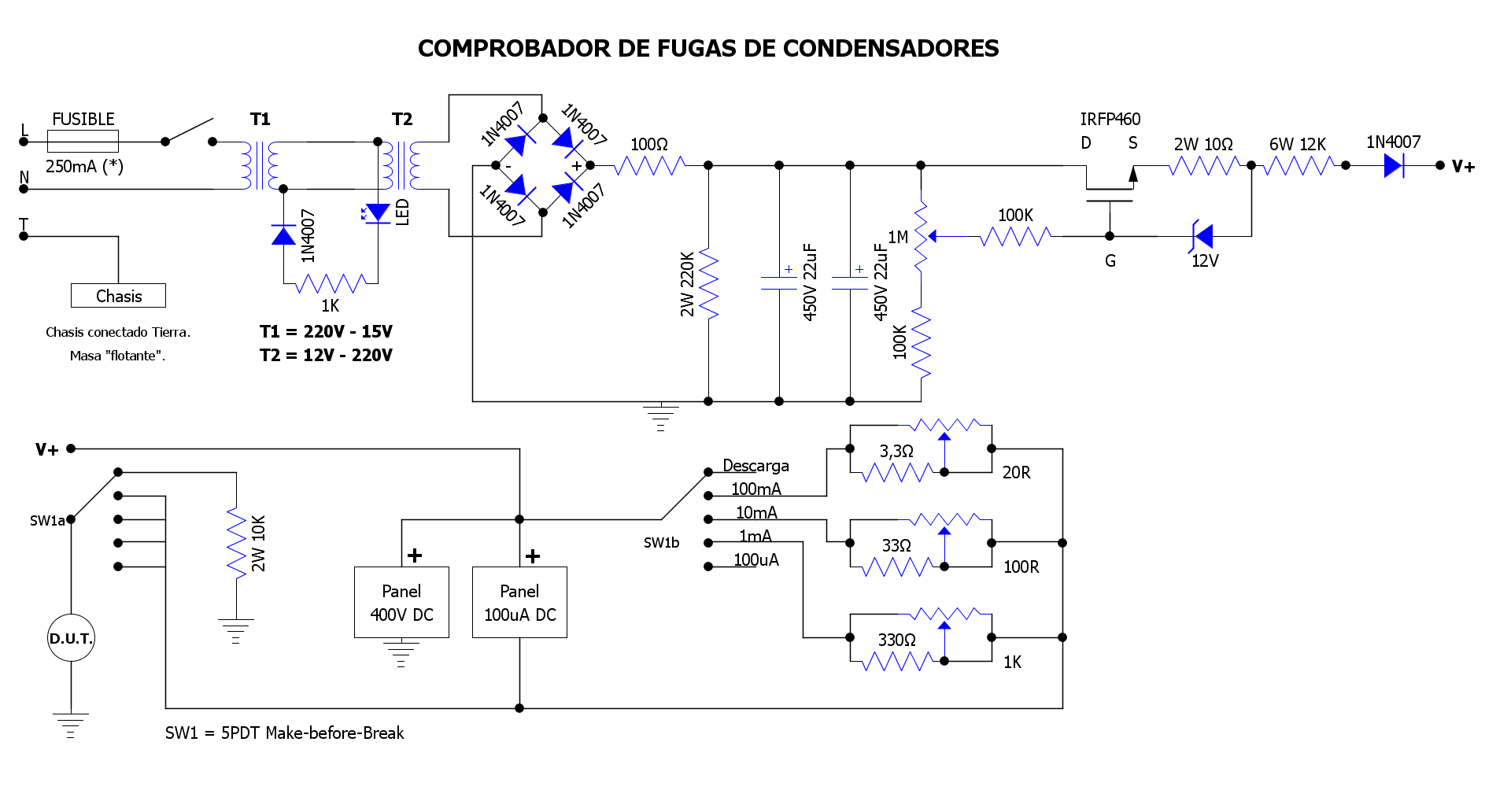 condón eficaz unidad Comprobador de Fugas / Reacondicionador de Condensadores
